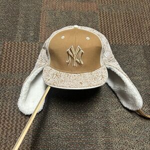New York Yankees New Era 59FIFTY Sherpa Lined Dog Ear 5950 Fitted Cap Sz 7 3/4